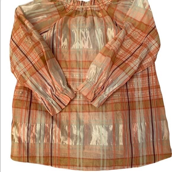 Madewell sheer plaid top.  - Picture 4 of 5